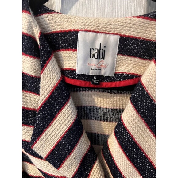 CAbi Collection Cruise Jacket Womens 6 Stripe Knit Blazer nautical preppy Sailor - Picture 3 of 11